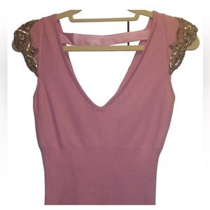 Tracy Reese Diamond Knit Cashmere blend top pink size small womens knit diamond